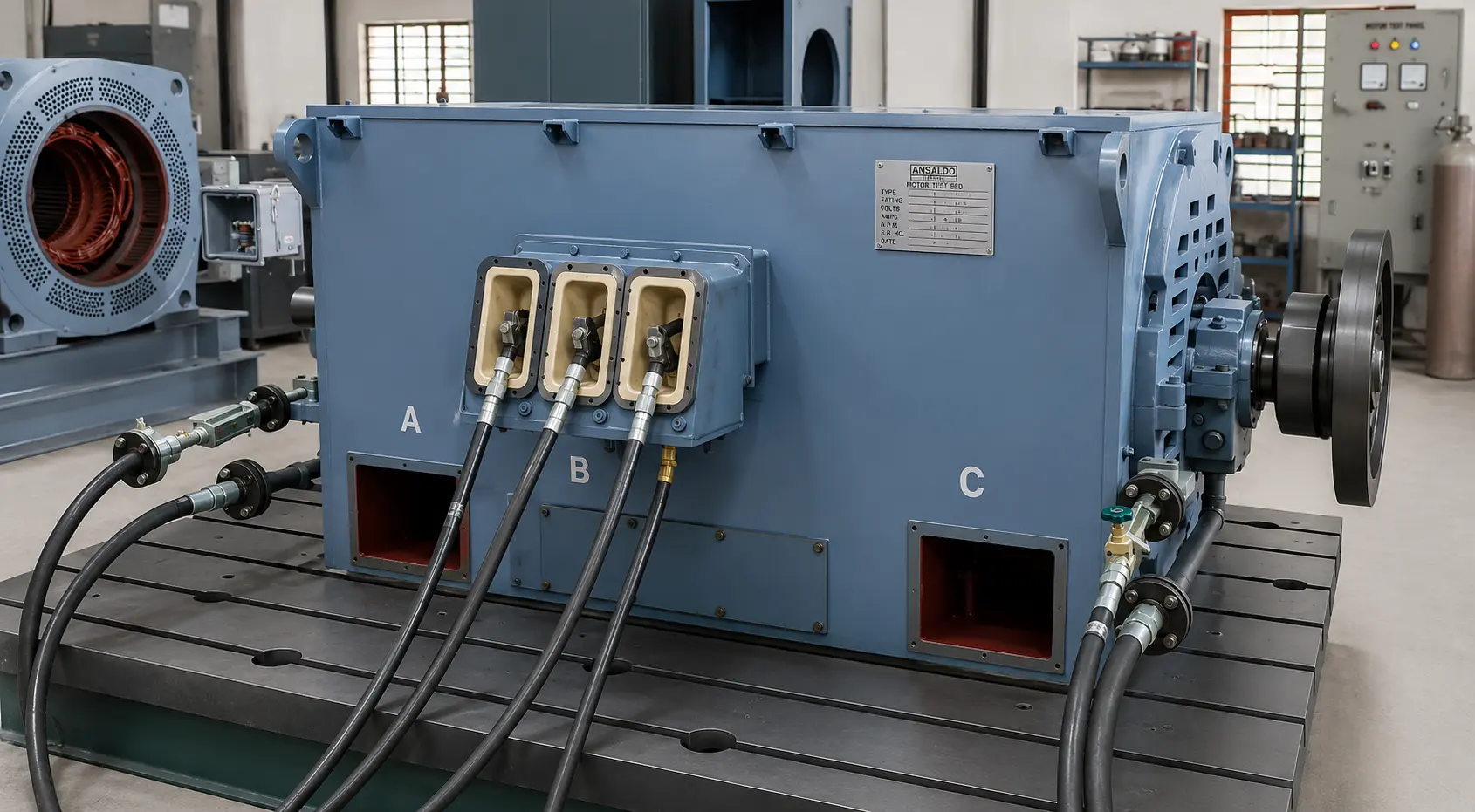 Motor Testing with Forced Oil Lubrication